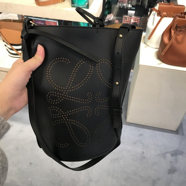 Loewe Gate Anagram Bucket Bag in Black